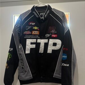 FTP Men's Black and Gray Bomber Jacket
